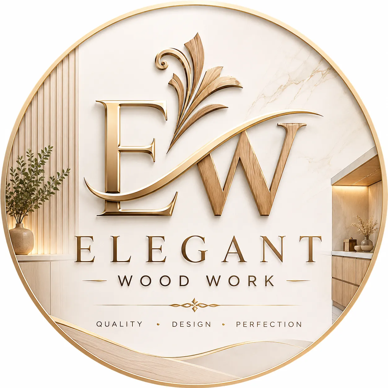Elegant wooden interior profile photo