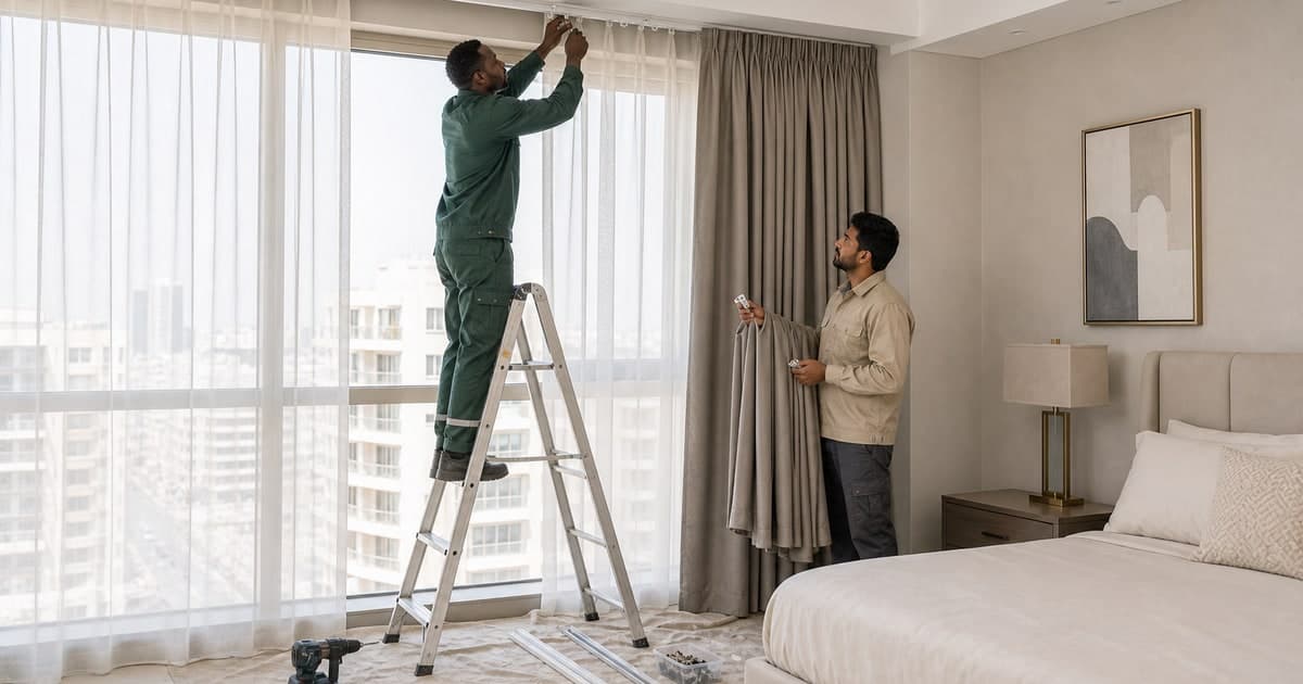 Curtain Track & Rod Repair Dubai: Costs and Scope - Compare curtain track, rod and bracket repair quotes in Dubai. Separate re-hanging, replacement hardware, wall repairs and motorised-system faults.