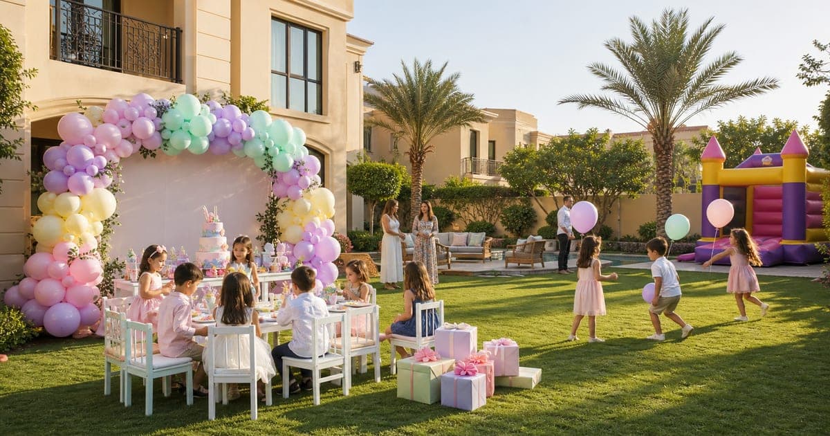 Kids Birthday Party Dubai 2026: Real Costs & Booking Guide - Real 2026 Dubai prices for kids birthday parties: entertainers from AED 399, bouncy castles from AED 400, venue packages from AED 116 per child.