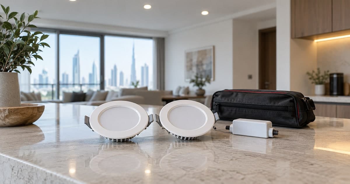 Light Installation Dubai: LED Downlight Costs & Quotes - Compare Dubai light installation and LED downlight replacement quotes by fitting count, driver, ceiling access, parts, visit charges and VAT before booking.