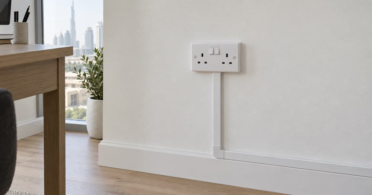 Closed double socket with a neat surface cable route