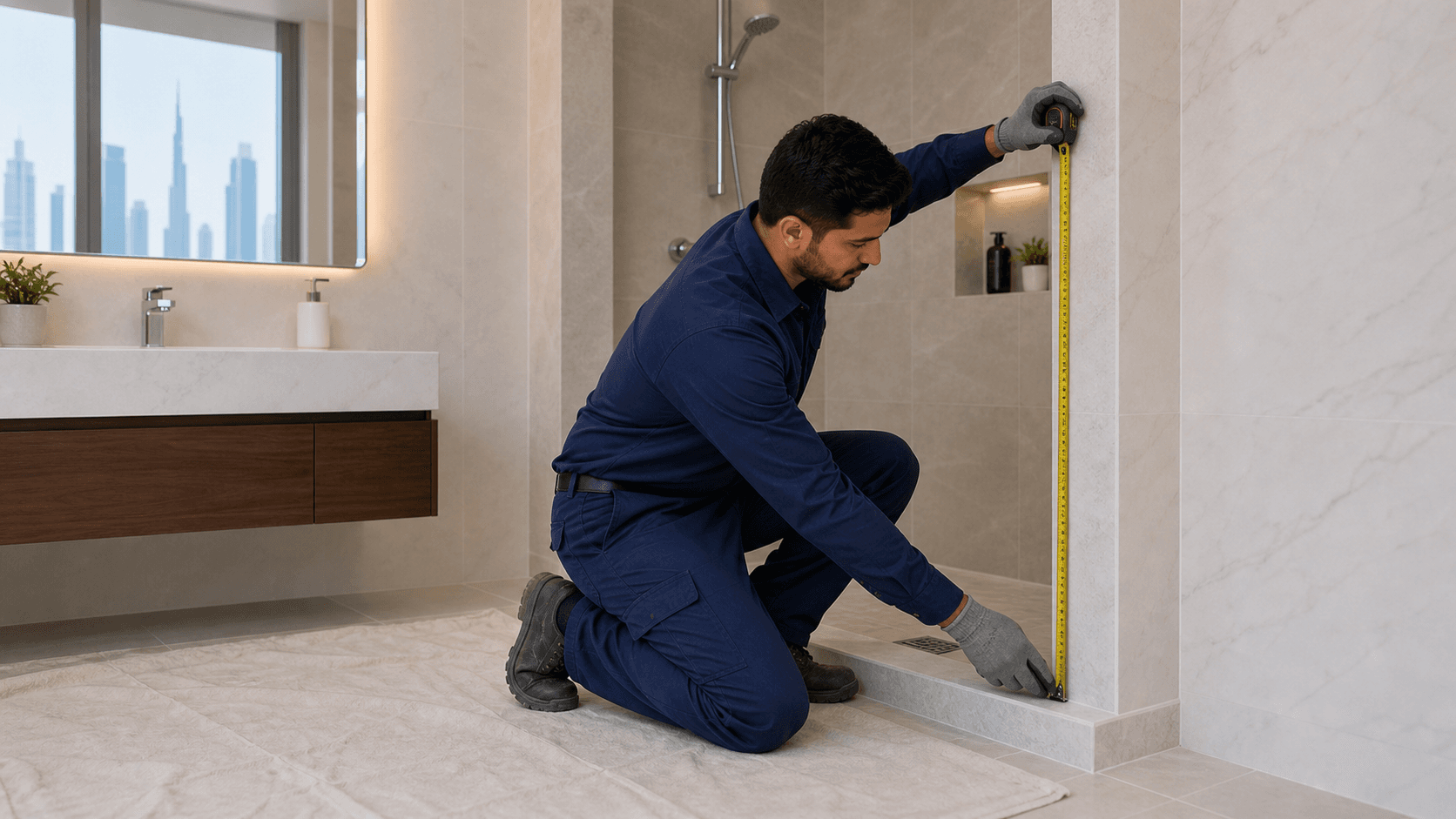 Shower Glass Dubai Cost Guide 2026 - Dubai shower glass costs depend on glass type, size, hinges, sliding hardware, removal, silicone sealing and bathroom access.