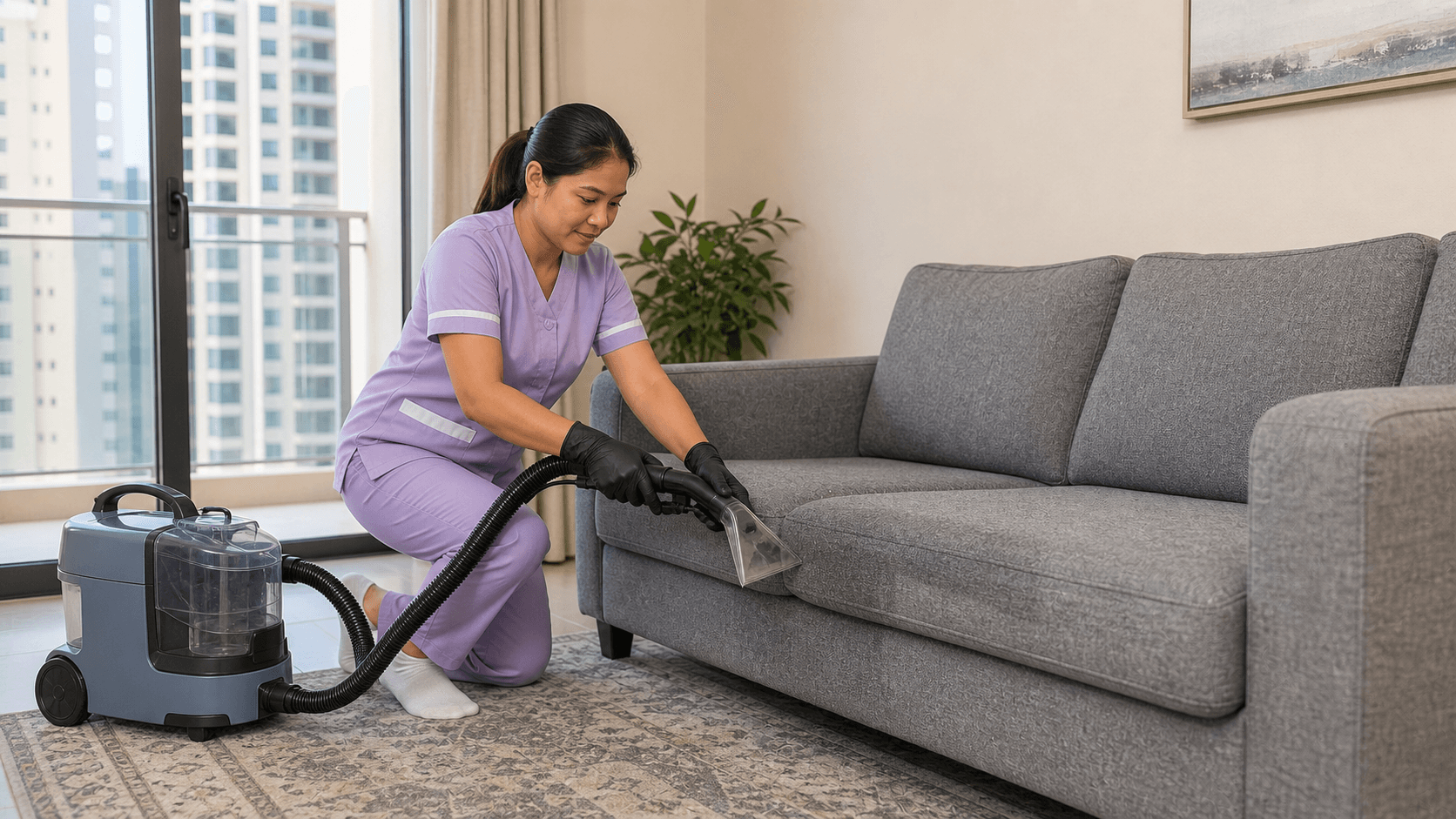 Sofa Cleaning Sharjah: 2026 Cost Guide - Sofa cleaning Sharjah costs AED 49-250 as of May 2026. Compare fabric, stains, drying time, method and per-seat vs full-sofa quotes.