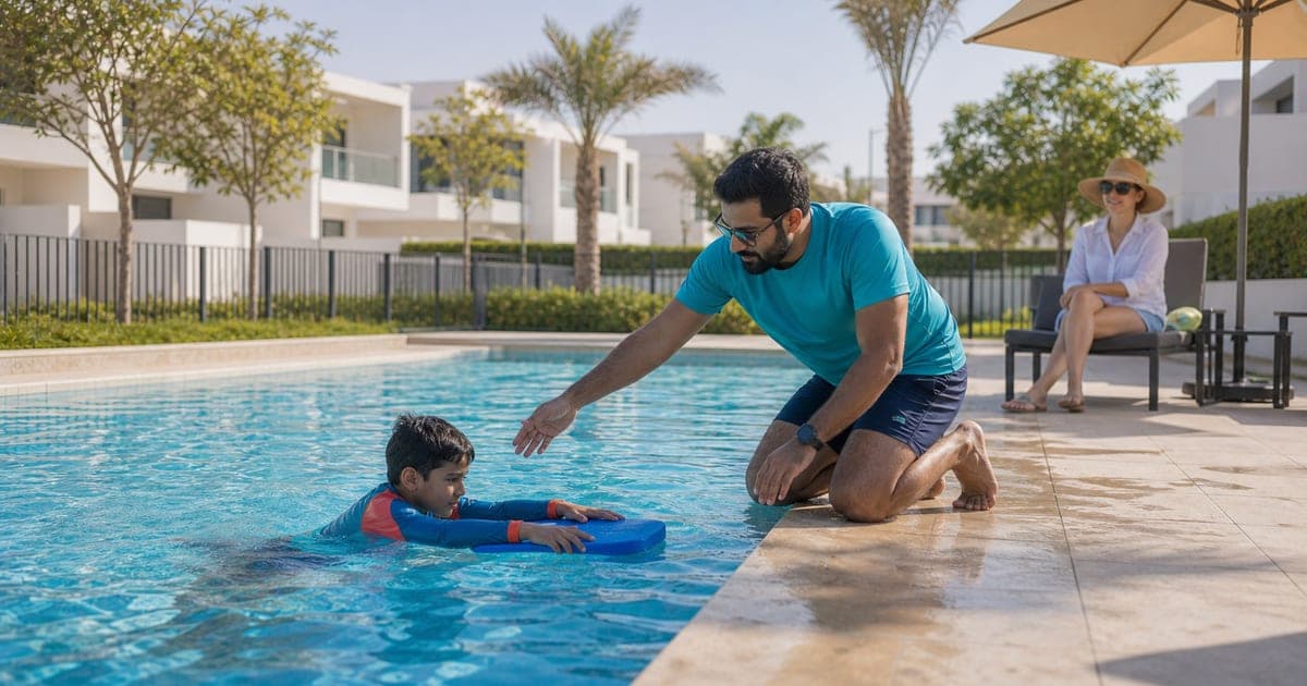 Swimming Lessons Dubai 2026: Costs, Coaches & Packages - Swimming lessons Dubai 2026 costs: kids group from AED 80, private coaches AED 200-350, home swimming lessons AED 250-400.
