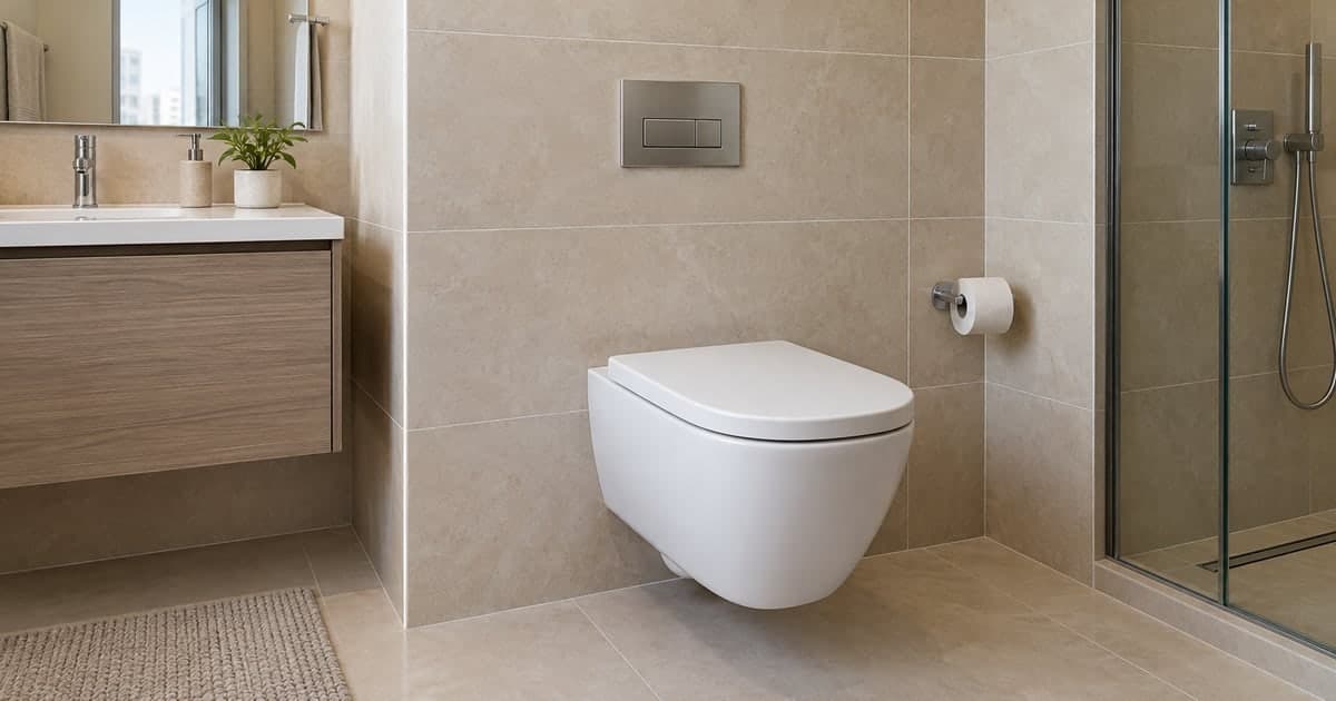 Wall-hung toilet with a concealed cistern flush plate
