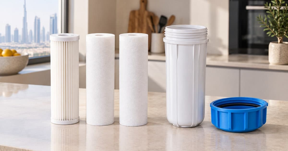 Water Filter Maintenance Dubai: Cartridge Costs & Plans - Compare cartridge replacement and filter service plans in Dubai. Check model compatibility, included visits and the annual budget for your existing system.